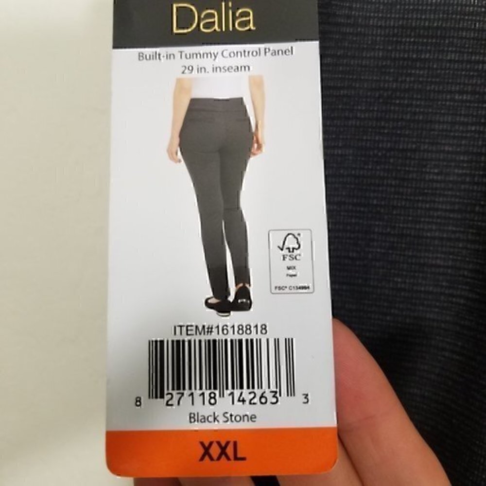 NWT Dalia Built-in Tummy Control Mid Rise Pull-on Gray Stretch Pants Size XXL - Picture 7 of 11